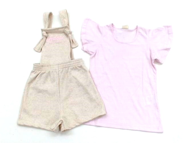 Jardineira Dfkids Inf Fem M/c Moletinho 2pçs