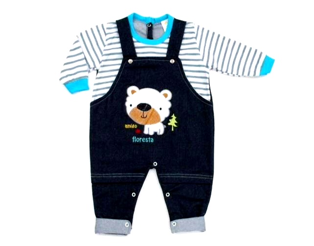 Macacão Bebelezinha Bebe Masc Lgo Cotton Jeans