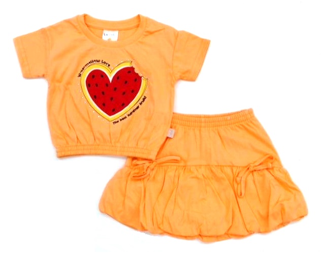 Conjunto Solinho Primeiros Passos  Manga Curta Malha Cropped Sa