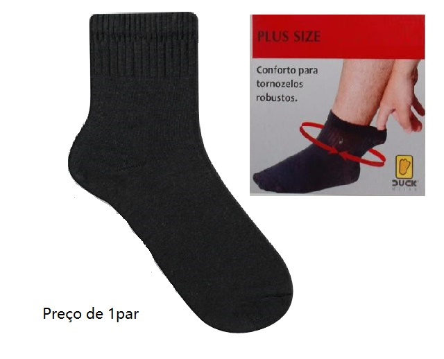 Meia Duck Adulto Algodão Cano Médio Tornozelos Robustos