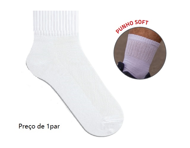 Meia Duck Adulto Algodão Cano Médio Tornozelos Robustos