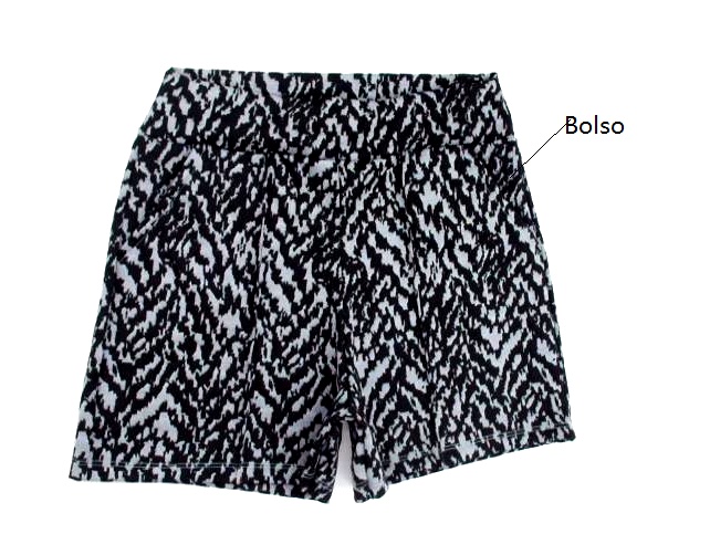 Short Bstar Ad Exg Fem Jacquard 2bolsos