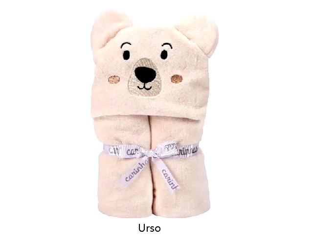 Cobertor Minasrey Bebe Microfibra Capuz Carinhas