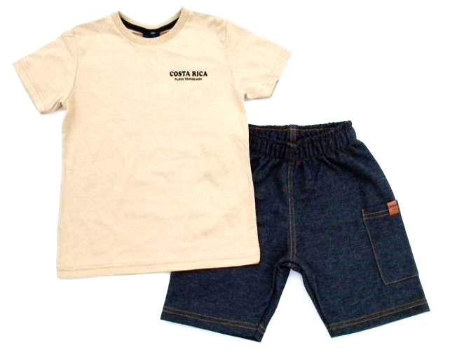 Conjunto Ddk Infantil  Manga Curta Malha Trabalhada