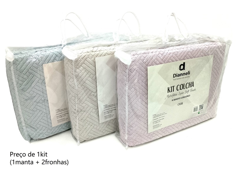 Kit-colcha Dianneli Ad Microfibra Casal 3pçs