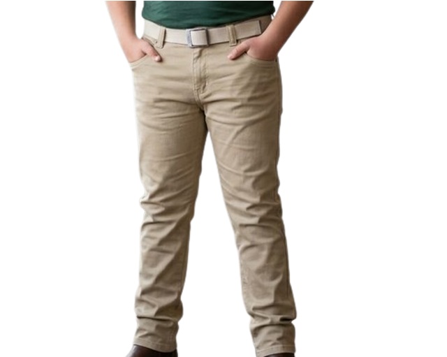 Calça Nacional Juvenil Masculina Sarja Lycra Cinto