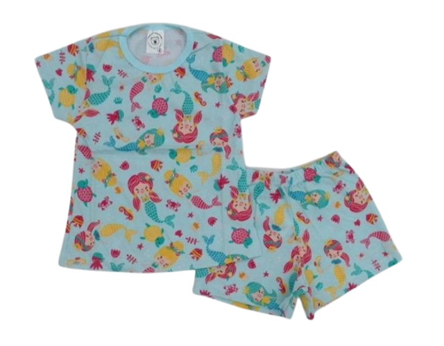 Pijama Mafessoni Infantil  Manga Curta Malha Short
