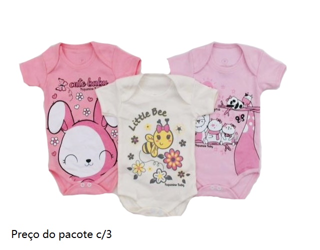 Body Bebebrincalhao Bebe Fem M/c Suedine (c/3)