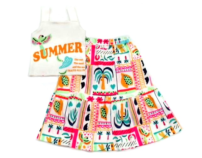 Conjunto Livy Inf Fem Reg Cotton Cropped Saia
