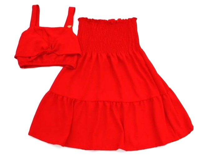 Conjunto Livy Juv Fem Reg Duna Cropped Saia