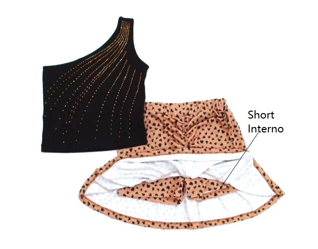 Conjunto Livy Juv Fem 1ombro Cotton Saia
