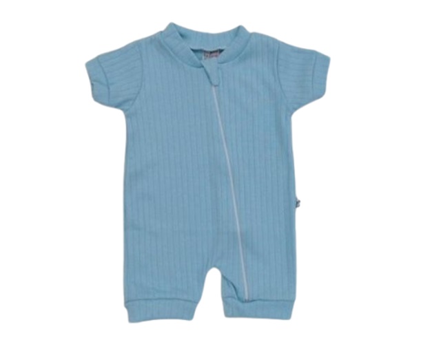 Macacão Sevenbaby Bebe Masc M/c Suedine Canel Zípe