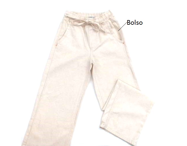 Calça Gilas Juv Fem Linho Cós Elástico 2bolsos