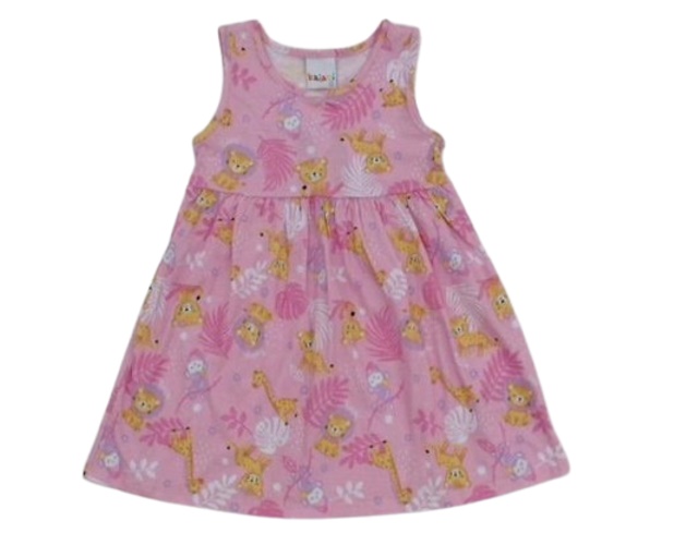 Vestido Kaiani Primeiros Passos Regata Malha Estampado