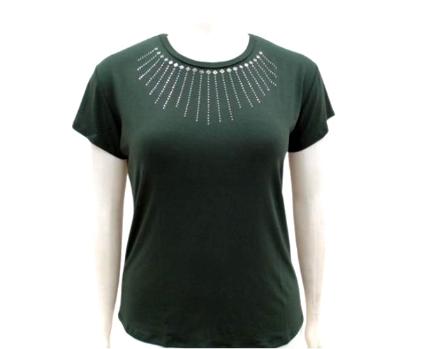 Blusa 7linhas Adulto Extra Grande  Manga Curta Viscolycra Aplique