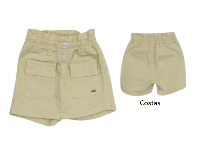 Short-saia Pty Infantil  Sarja Lycra 2bolsos