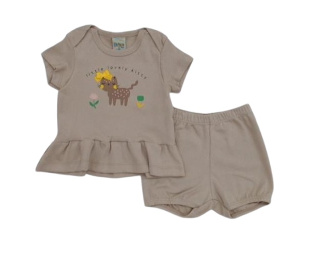 Conjunto Didiene Bebe  Manga Curta Ribana Short