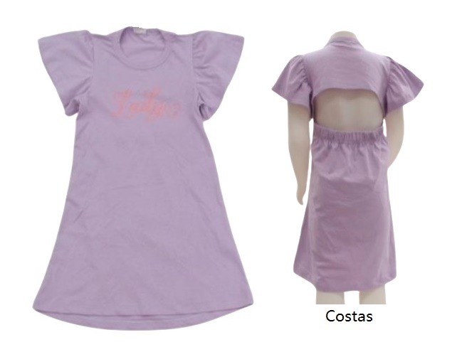 Vestido Didiene Inf M/c Malha Decote Costas