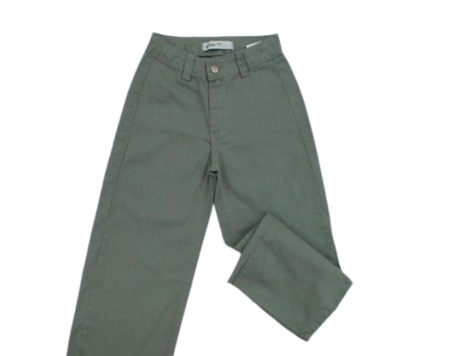 Calça Gilas Inf Fem Sarja Wide Leg