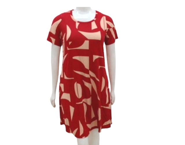 Vestido Lulian Adulto Extra Grande Manga Curta Viscolycra Estampado