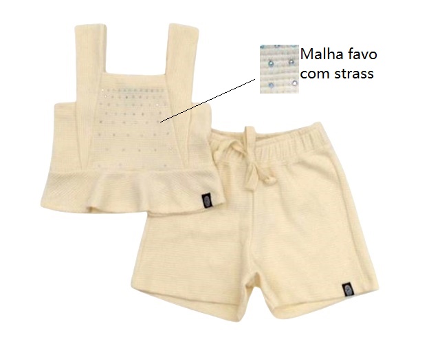 Conjunto Sweetchild Juv Fem Reg Malha Favo Short