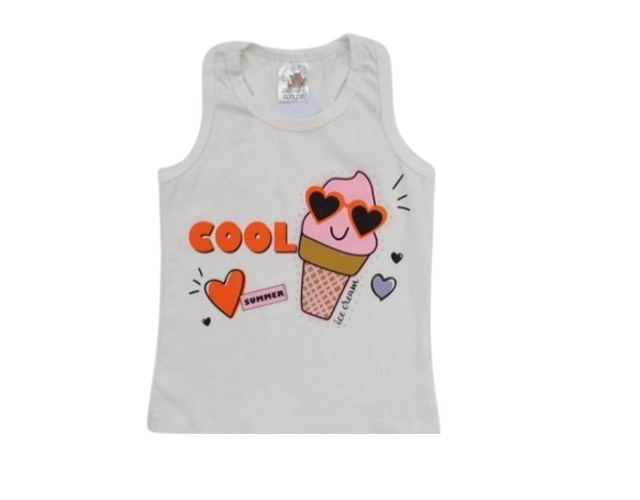 Blusa Mundonick Primeiros Passos Feminina Regata Cotton Costas Nadador