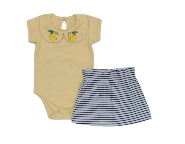 Conjunto Pimentinha Bebe Fem M/c Cotton Body Saia