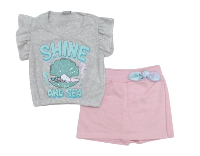 Conjunto Pimentinha Inf Fem M/c Malha Short-saia