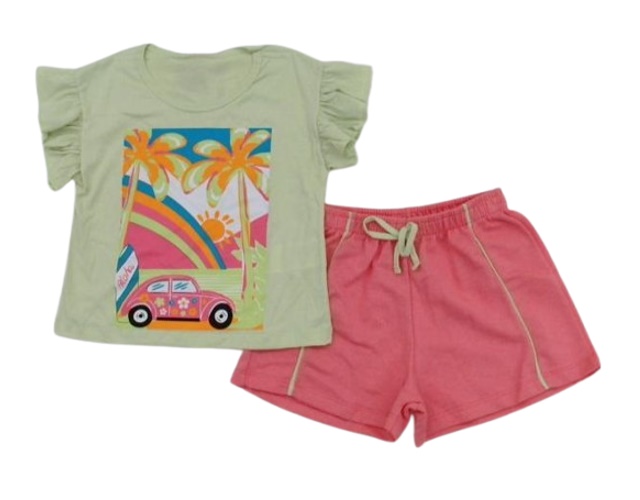 Conjunto Pk Juvenil Manga japonesa Malha Cropped Short