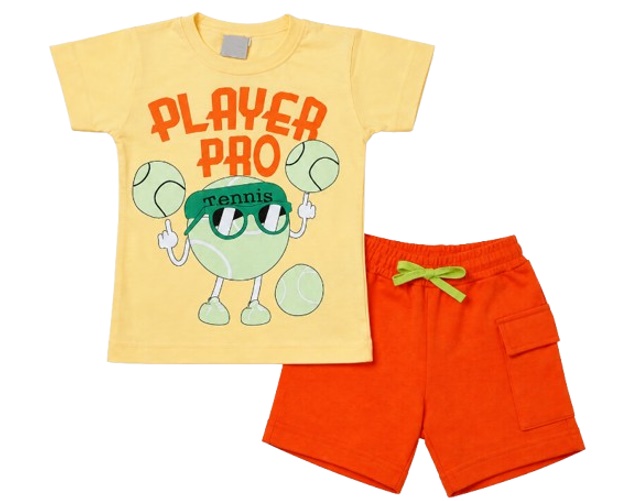 Conjunto Pimentinha Primeiros Passos Masculino Manga Curta Malha