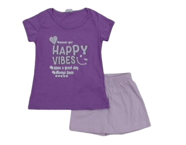 Conjunto Wkids Infantil  Manga Curta Malha Short-saia