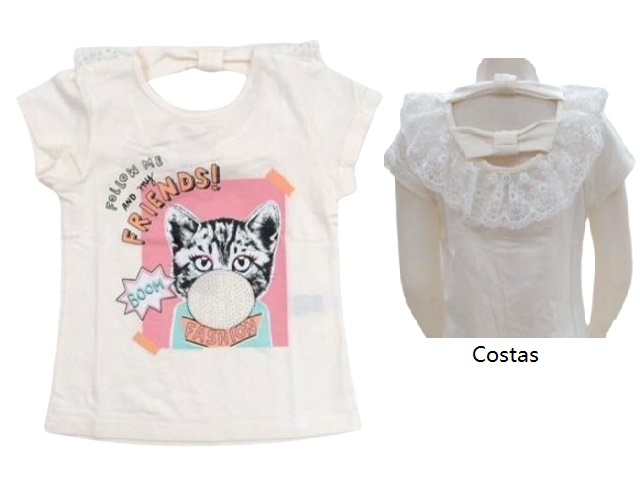 Blusa Ninamoleka Inf Fem M/c Viscol Renda