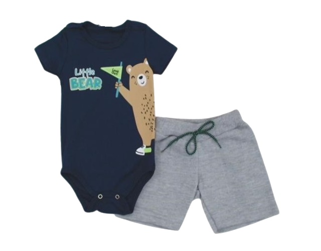 Conjunto Viston Bebe Manga Curta Ribana Body