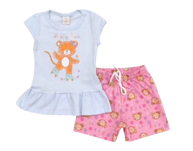 Conjunto Viston P.passos Fem Mga Jap Cotton Short