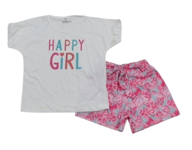 Conjunto Viston Juv Fem M/c Malha Short
