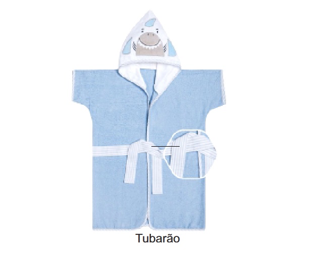 Roupão Papi Bebe Unissex Felpudo Capuz 62x46cm