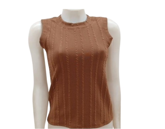 Blusa Armando Adulto Extra Grande Feminina Regata Poliéster Canelada