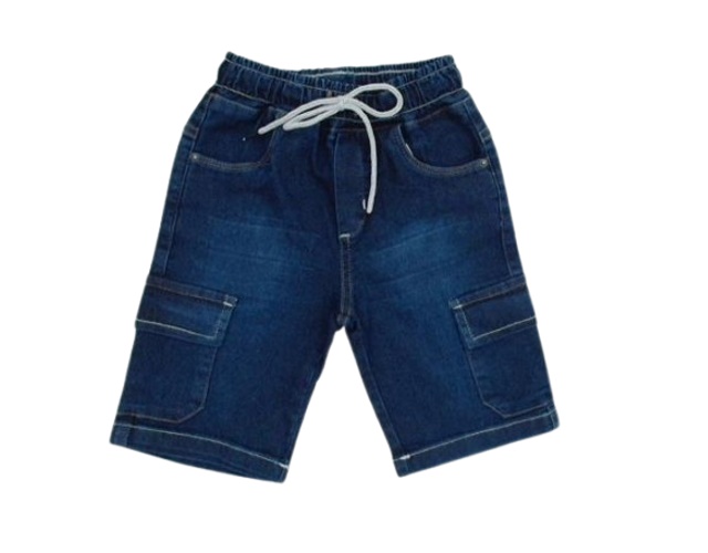 Bermuda Perbol Juvenil Masculino Jeans Lycra Bolso Cargo