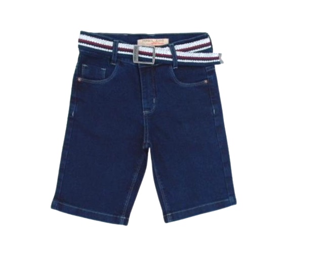 Bermuda Perbol Infantil Masculino Jeans Lycra Cinto