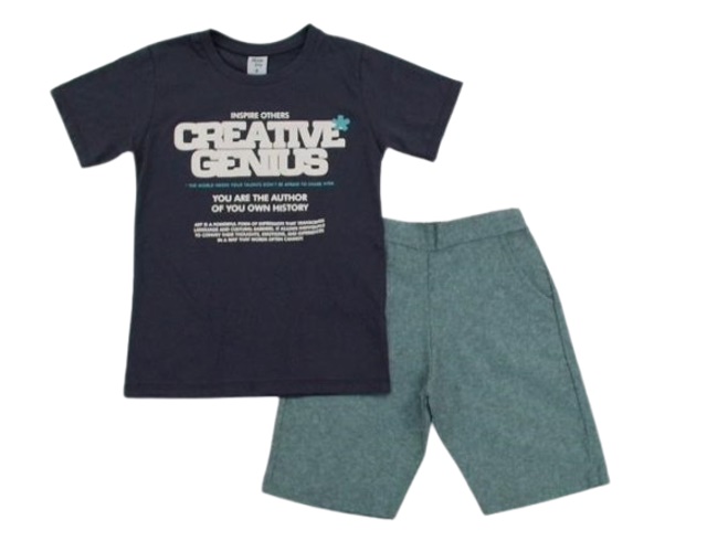 Conjunto Ninoking Infantil  Manga Curta Malha