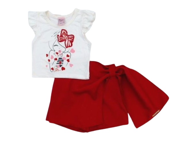 Conjunto Ninaq Primeiros Passos  Manga Curta Viscolycra Short-saia