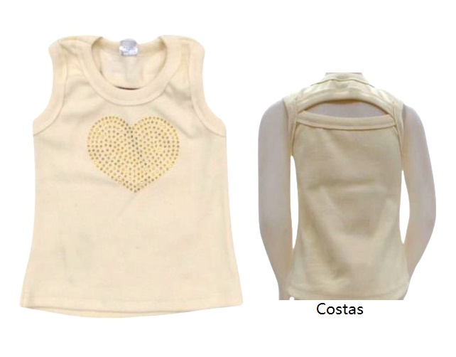 Blusa Jositex Infantil  Regata Ribana Canelada Aplique