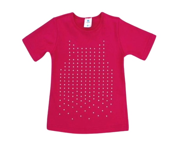 Blusa Jositex Infantil  Manga Curta Ribana Canelada Aplique