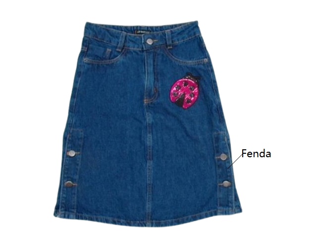 Saia Lbmodas Juv Jeans Midi Fenda Lateral