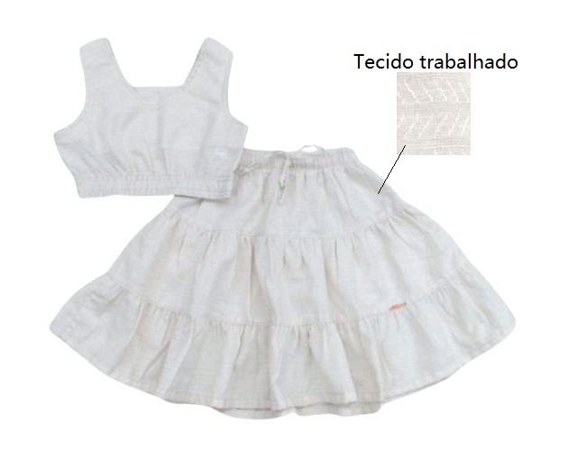 Conjunto Lbmodas Inf Fem Reg Tecido Plano Saia