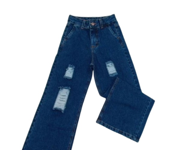 Calça Lbmodas Inf Fem Jeans Wide Leg
