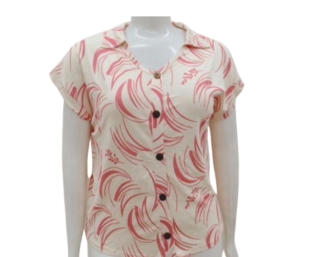 Blusa 7linhas Adulto Extra Grande Feminina Manga Curta Viscolycra Gola Polo