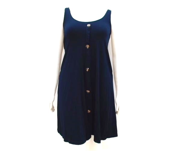 Vestido Exportline Adulto Extra Grande Regata Viscolycra Botões