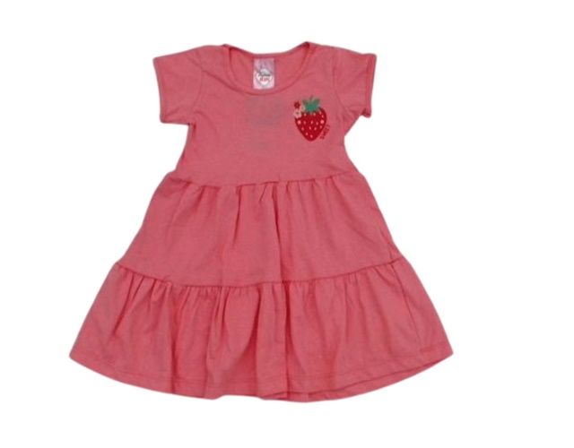 Vestido Fashionk Primeiros Passos Manga Curta Malha