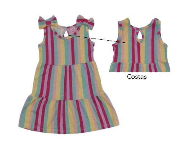 Vestido Rose Primeiros Passos Regata Viscolycra Estampado